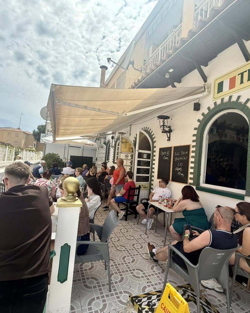 Outdoor terrace seating under the awning