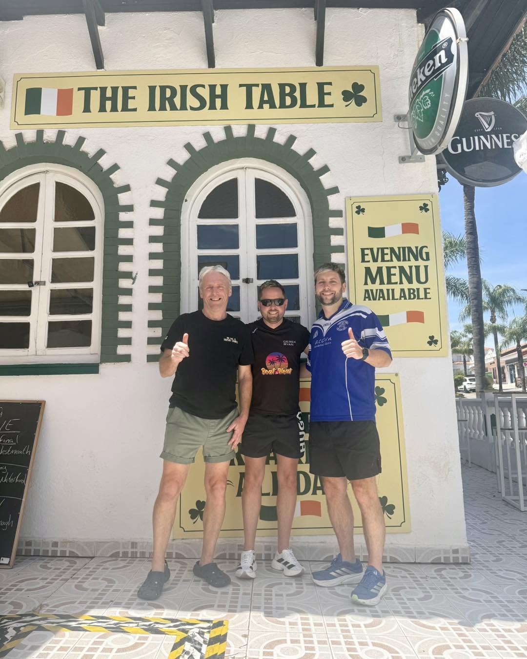 Customers outside The Irish Table storefront