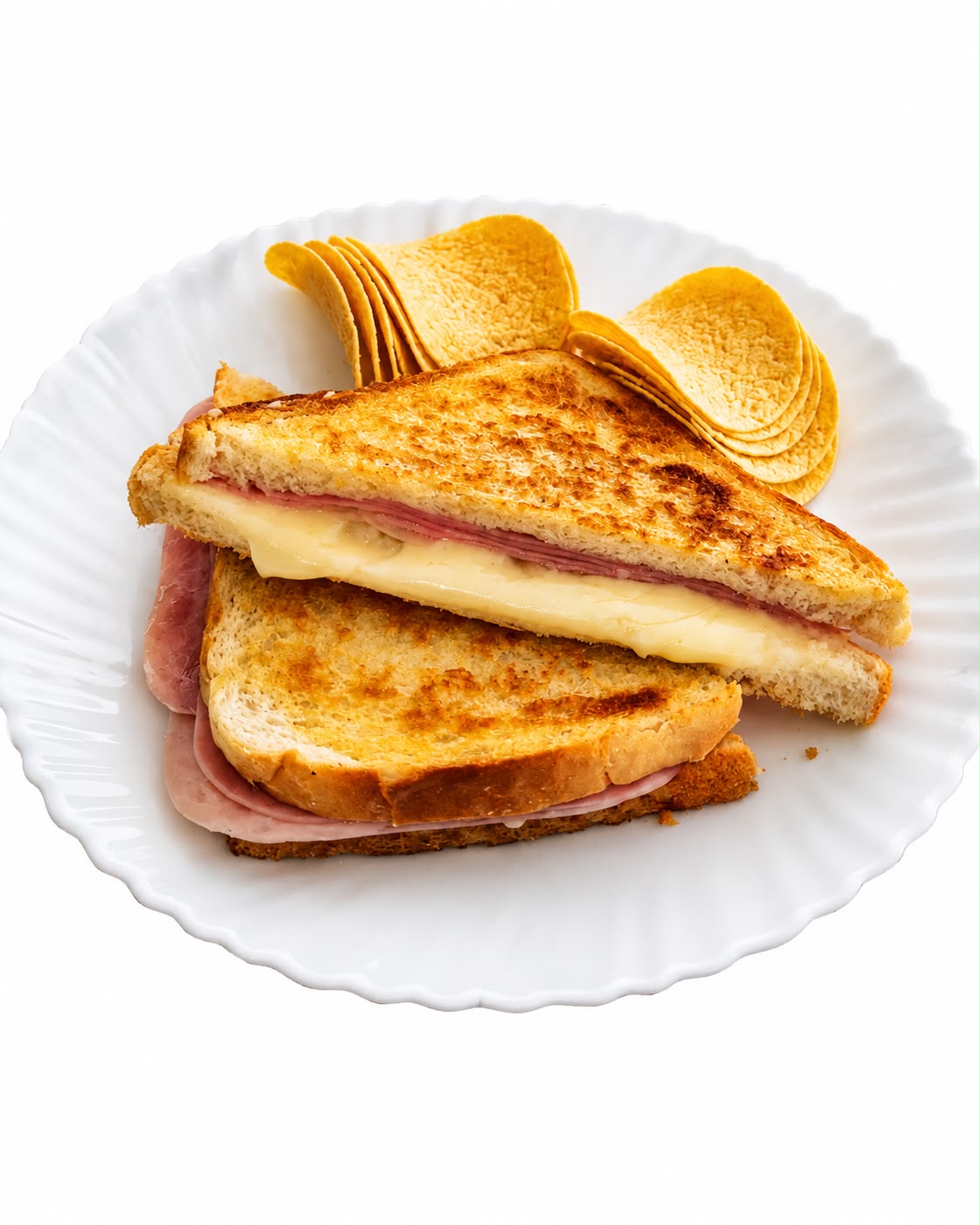 Limerick ham and cheese toastie with crisps
